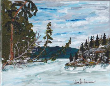 Sold... "North End Manitowick Lake"...Sold 8''x10'' acrylic on canvas.
