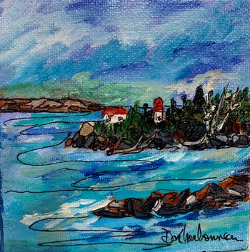 new..."Otter Island Light House/Pukaskwa National Park...4"x4" acrylic on canvas...$50.00
