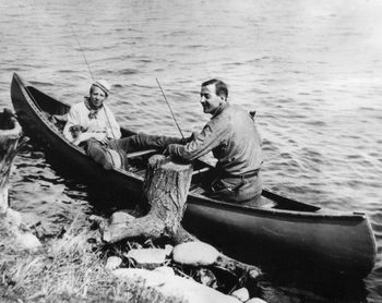 Tom fishing with Arthur Lismer in Algonquin Park
