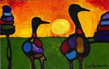 Title: " Two Geese" Mosaic Art Card Series
