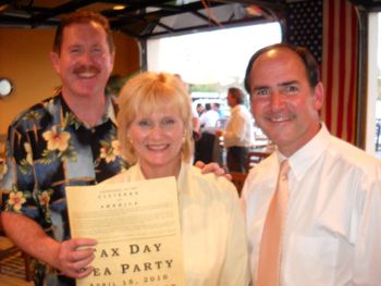 Brad and Pam with Congressman, Zack Wamp, Hendersonville, TN,  June 2010
