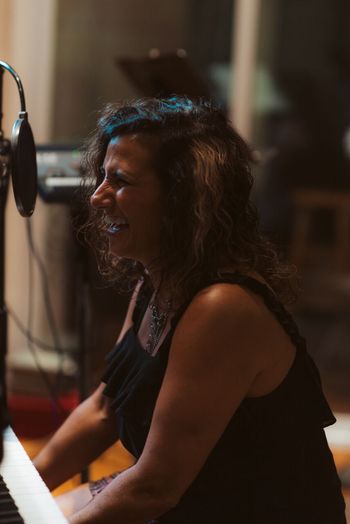 Sandy at recording studio - July 2019
