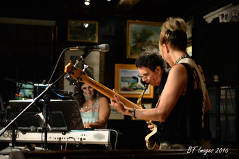 Sandy Zio, Lisa Bouchelle, and Angelo DiBraccio at Halo Pub
