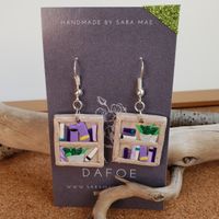Bookshelf Earrings - Purple/Light 
