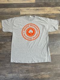 Grey T-Shirt Orange Writing