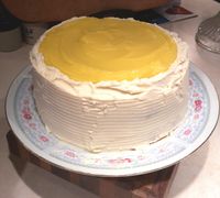 Lemon Triple Layer Cake with Lemon Curd and Cream Cheese Frosting