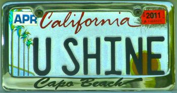 A real license plate we were driving behind! [from the "Joy'n the Family" CD]
