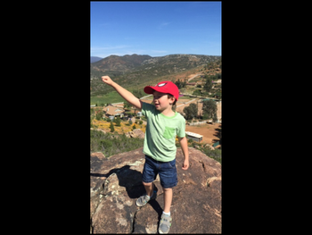 Brecken hiking in the Ramona hills
