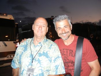 Kenny Chesney's guitarist,  Clayton Mitchell backstage 2016
