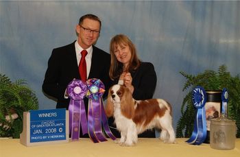 AOM Brookhaven Logan of Mimric/ Amelia Hodges WD & BOW - Brookhaven Logan of Mimric Ch Pascavale Ryan x Twickenham Verbena Breeder - Paula Ayers & Brenda Martz Owner/Handler Mimi Hodges
