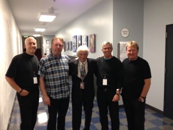 Hangin' back stage with Seattle legend Pat O'Day. George, Troy, Pat , me and Bryan
