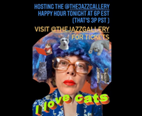 Hosting the @thejazzgallery happy hour tonight 6p pst (3p pst)