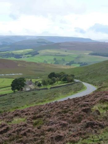 From moorland to pastures near Hathersage
