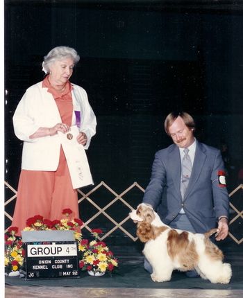 Ch Darjun's Diamond in the Ruff " Diamond wins a group fourth at the age of 9 months. Diamond was a great show dog and family pet, she left us at the tender age of four.
