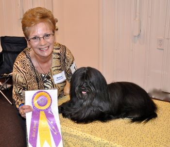 This is Genny's sire, Bydand in the Mood at Concordia (Curtis.) Curtis is pictured here with my good friend, Helen Conticchio. Helen and her husband Frank live in Winterville, North Carolina.
