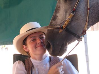 Christine Campbell , Youth rider with Tourballina de Toledano. 3rd place National Junior Pleasure youth, 5th place National Equitation. 2004
