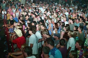 Festival crowd at night
