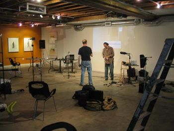 This installation/concert with Gustavo Matamoros and Charles Recher incorporated sound and video at the Studio@620.
