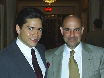 Aaron and actor Stanley Tucci
