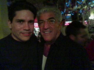 With Movie Actor Frank Vincent during a live broadcast of the Joey Reynolds show in NYC
