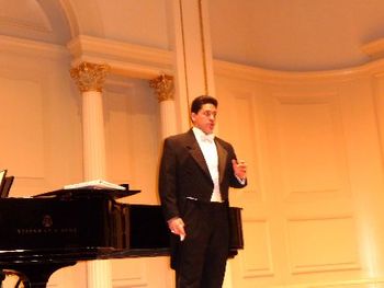 AARON CARUSO AT CARNEGIE HALL 3 TENORS PERFORMANCE IN HONOR OF MARIO LANZA APRIL 2009

