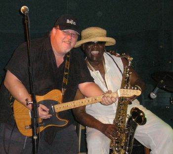 Two Big Men — John Bartus with Clarence Clemons from the E Street Band, 2007
