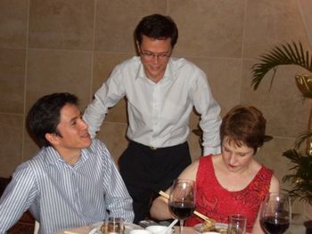 My 2 brothers & sister in law chuckling at proceedings. My youngest brother (standing) was master of ceremonies.
