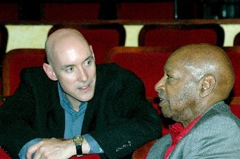 Les Harris Jr with Paul Broadnax relaxing before the Firehouse Theatre Concert, Newburyport MA

