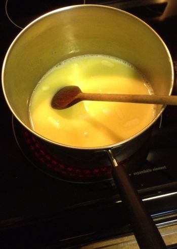Pâté à Choux:  Milk, Butter and Salt in the Pan
