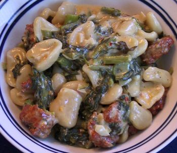 Fresh Orecchiette with Hot Italian Sausage & Broccoli Rabe
