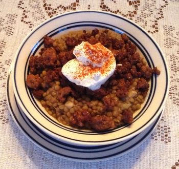 Lentils & Sausage with Smoked Paprika
