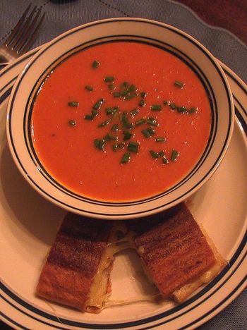 Tomato Soup with Cheddar Panini
