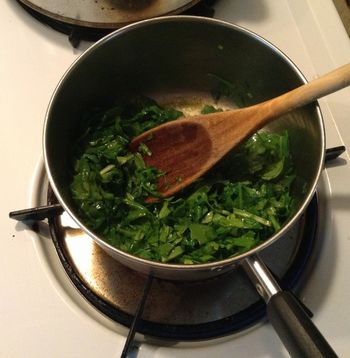 Arugula in the Pan
