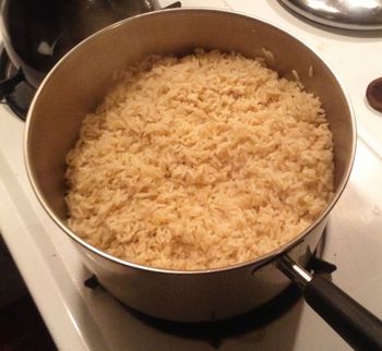 Brown Jasmine Rice in the Pan
