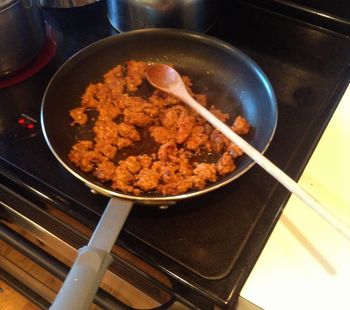 Hot Italian Sausage in the Pan
