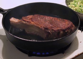 New York Strip Steak in the Pan

