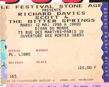 Stoneage Festival Ticket 1998 (Paris)
