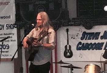Will Scott performing at Steve Jeffris' Caboose Festival in the countryside, on the edge of Indianapolis, IN, 2015, opening for David Ball & The Pioneer Playboys
