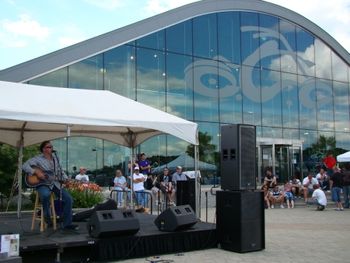 Rob doing a solo performance at Orange County Choppers HQ.
