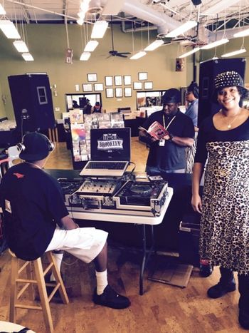 MS. CRYSTAL aka BONITA SEÑORITA by the DJ beside DJ JAMAL, SEAN CAMPBELL at NCSH 2015 VINYL & CD ALBUM RELEASE PARTY(EARSHOT WS, NC)!!!!
