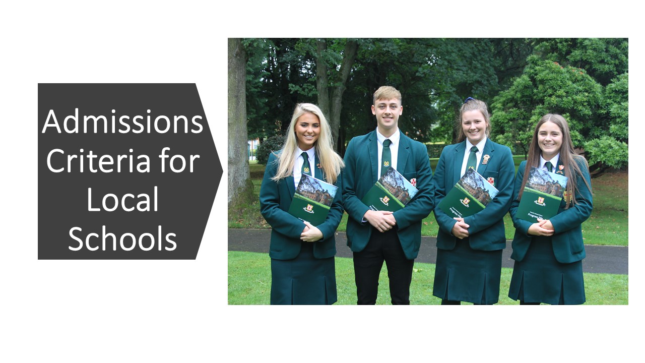 Please click on this image to search for the admissions criteria for our local post-primary schools. 