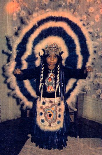 Lil' Chief Donald Harrison, Jr. of The Creole Wild West at 2 years-old in New Orleans.
