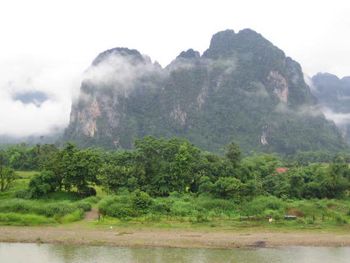 Hotel room view, Vang Vien, Laos.
