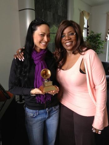 Hanging with Gloria Gaynor... and her Grammy! A lovely woman, a powerful artist, and a kind soul. I'm very lucky to perform with her!
