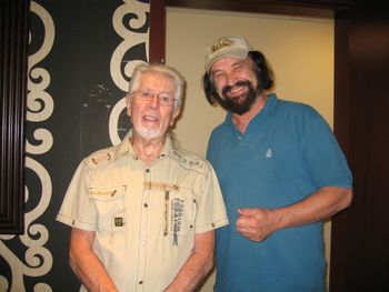 Angell with old friend John Mayall 12 August 2010
