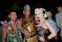 Jerico DeAngelo with Amanda Lepore and Friend: dressed like a futuristic Siva for his Flow Affair Performance Art Party
