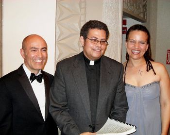 Baritone Eric Miranda, Composer Vaughn Fayle, Mezzo Jade Maze at the Merton Freedom Songs premiere, Mundelein Auditorium, Loyola Univ., Chicago on 6-11-11
