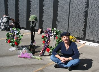Trish at the Traveling Vietnam Wall in Santa Clarita, California
