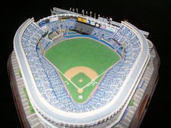 The Stadium-replica.  My cat Rebel keeps pulling out the flags in the outfield.  I have replaced them 4 times. Jeez, Reb.

