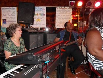 Sitting in at the Good Times Lounge with Killer Ray's bass playe Doug, July 2011
